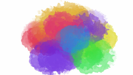 watercolor hand painted watercolor Isolated shot of watercolor cloud hand drawn on canvas.