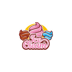 Ice cream logo design vector illustration