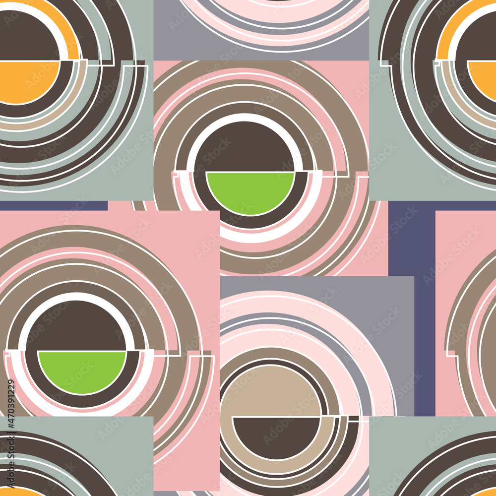 Aufkleber seamless pattern with abstract print in 70s style. vector illustration