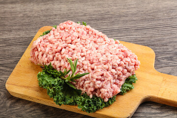 Raw pork minced meat for cooking
