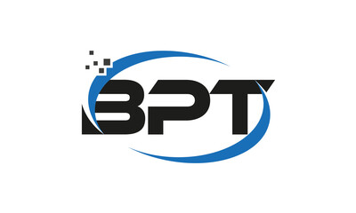 dots or points letter BPT technology logo designs concept vector Template Element	
