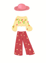 A set of clothes in boho style.