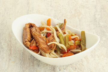 Chinese wok with chicken and teriyaki