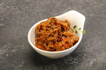 Canned anchovy in tomato sauce