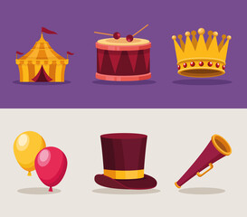 six carnival celebration icons
