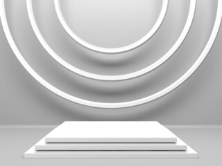 Abstract scene podium mockup. Award ceremony concept