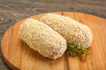 Raw chicken cutlet for roast