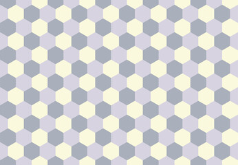 Abstract geometric seamless mosaic pattern with white and gray hexagons. Vector background