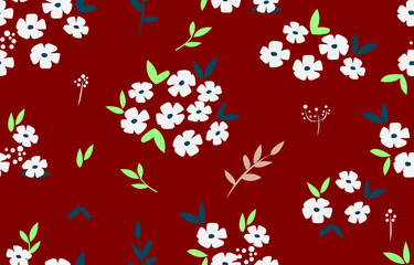 Stylized ornamental floral seamless ethnic textile pattern Design for book cover,background,carpet,wallpaper,clothing,wrapping,Batik,fabric,Vector illustration embroidery style.