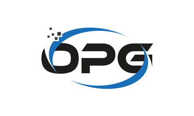 dots or points letter OPG technology logo designs concept vector Template Element