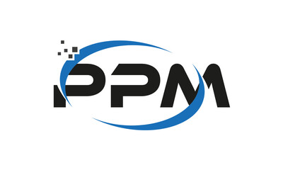 dots or points letter PPM technology logo designs concept vector Template Element