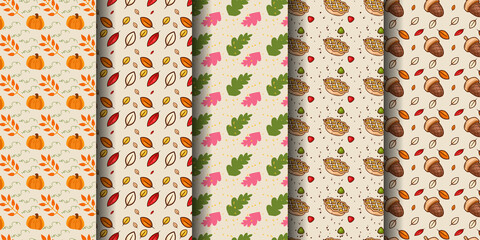 thanksgiving Seamless Pattern Design Bundle