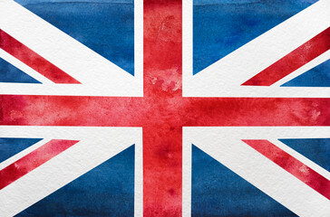 Fototapeta premium Beautiful drawing of the Flag of Great Britain. Closeup, no people, textured surface. Congratulations for family, relatives, friends and colleagues