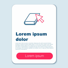 Line Online book icon isolated on grey background. Internet education concept, e-learning resources, distant online courses. Colorful outline concept. Vector