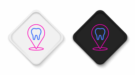 Line Dental clinic location icon isolated on white background. Colorful outline concept. Vector