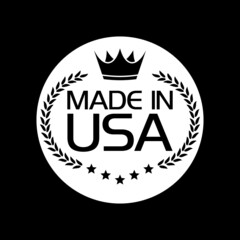 Made in USA badge isolated on dark background