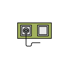 socket, plug line colored icon. Elements of energy illustration icons. Signs, symbols can be used for web, logo, mobile app, UI, UX