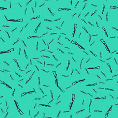 Black Hunting gun icon isolated seamless pattern on green background. Hunting shotgun. Vector