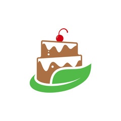 Leaf Bakery logo design vector template. Bakery logo concept