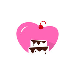 Love Bakery logo design vector template. Bakery logo concept