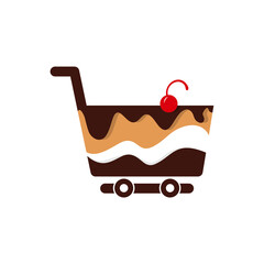 Shop Cake logo design vector template. Bakery logo concept