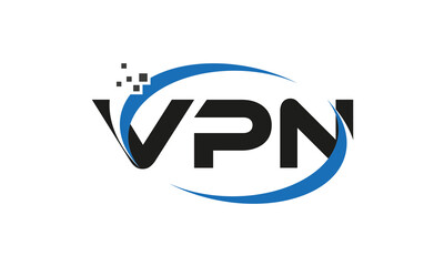dots or points letter VPN technology logo designs concept vector Template Element