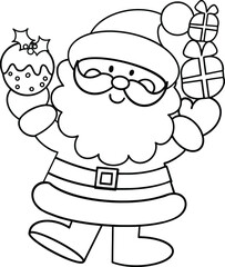 christmas  santa claus coloring page