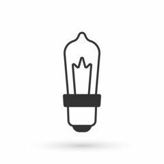 Grey Light bulb with concept of idea icon isolated on white background. Energy and idea symbol. Inspiration concept. Vector