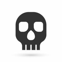 Grey Skull icon isolated on white background. Happy Halloween party. Vector