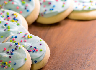 Sugar cookies with blue frosting