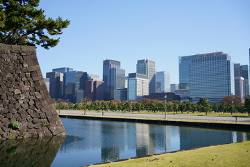 Naklejka premium Skyscrapers in Tokyo, Japan