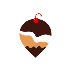 Point Cake logo design vector template. Bakery logo concept