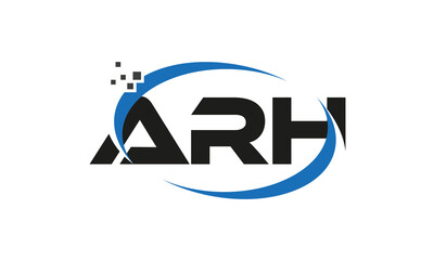 dots or points letter ARH technology logo designs concept vector Template Element