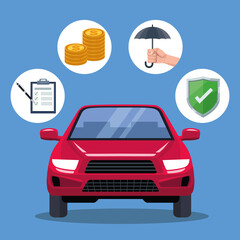 five car insurance icons