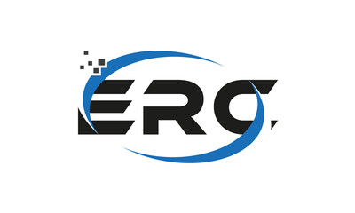 dots or points letter ERC technology logo designs concept vector Template Element