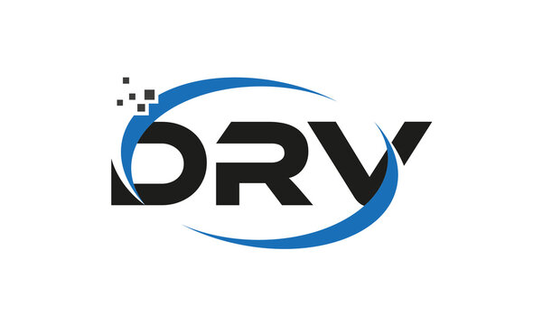 dots or points letter DRV technology logo designs concept vector Template Element