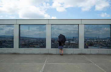 person walking on the bridge