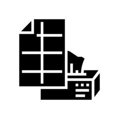 tissue paper glyph icon vector. tissue paper sign. isolated contour symbol black illustration