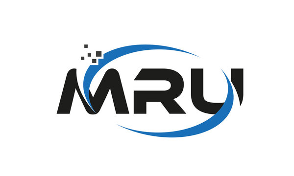 dots or points letter MRU technology logo designs concept vector Template Element