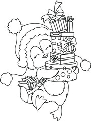  christmas bird coloring page