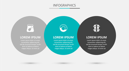 Set Donut, Online ordering meal and Lunch box. Business infographic template. Vector