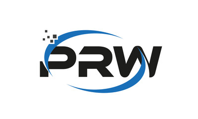 dots or points letter PRW technology logo designs concept vector Template Element