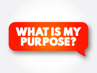 What Is My Purpose question text message bubble, concept background