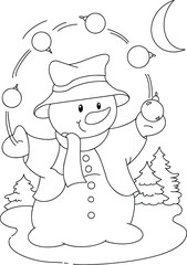  christmas snowman coloring page