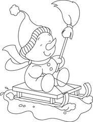  christmas snowman coloring page