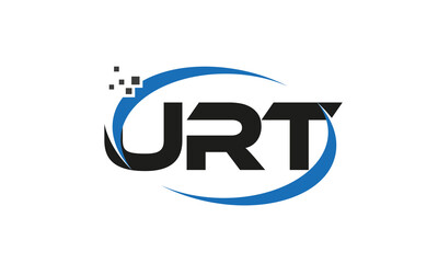 dots or points letter URT technology logo designs concept vector Template Element