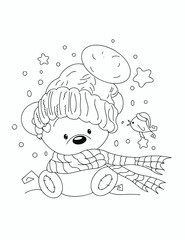  christmas bear coloring page