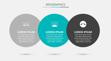 Set Video chat conference, and Telephone handset. Business infographic template. Vector