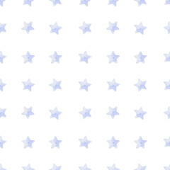Seamless pattern with stars. Watercolor illustration.