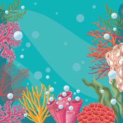 Obraz na płótnie Canvas seaweed underwater scene